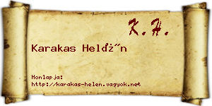 Karakas Helén névjegykártya